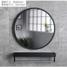 WoKo [SG STOCK] Round Mirror 50cm With or W/O Shelve / Bathroom Mirror / Hanging Mirror / Mirror