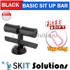 【SKIT SG】Upgraded Sit Up Bar with Resistance Band FREE Yoga Ring, with Adjustable Foot Support, Abs Abdominal Body Training Workout Exercise Aids Home Gym Fitness Equipment Waist Abdomen Self Suction