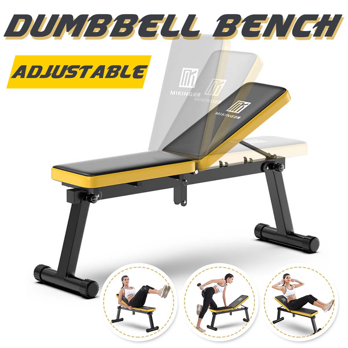 Ready Stock! Foldable Adjustable Dumbbell Gym Bench Adjustable Heavy Duty Squat Rack Stand Powe