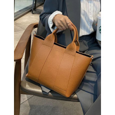 Natural cowhide two-line suit daily tote shoulder bag