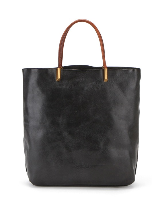 Natural cowhide washed nouveau shopping tote bag