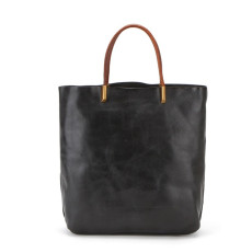 Natural cowhide washed nouveau shopping tote bag