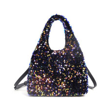 Glitter sequin tote shoulder bag