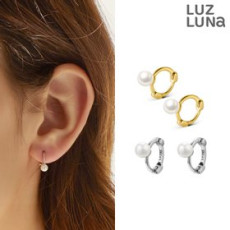 [Luz Luna] Ontimo Silver 925 Mini Pearl Ring Earrings 4mm