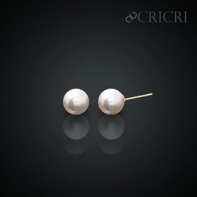 [CRICRI] 14K pearl gold earrings_6mm Swarovski crystal production JS117