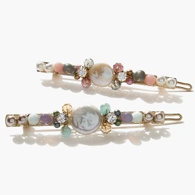 J.Lauren H0223 Rose Perfume Freshwater Pearl Chalcedony Hairpin